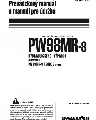 PW98MR-8(ITA) S/N F80003-UP Operation manual (Slovak)
