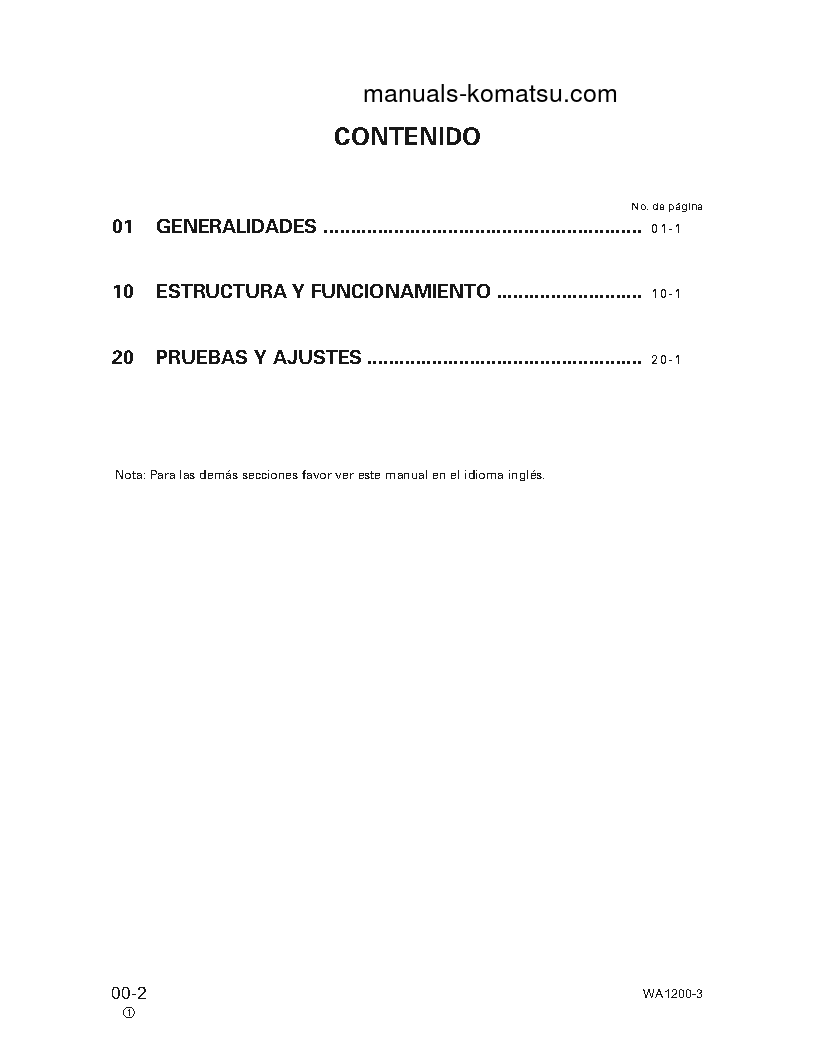 Protected: WA1200-3(JPN)-A S/N 50001-UP Shop (repair) manual (Spanish)