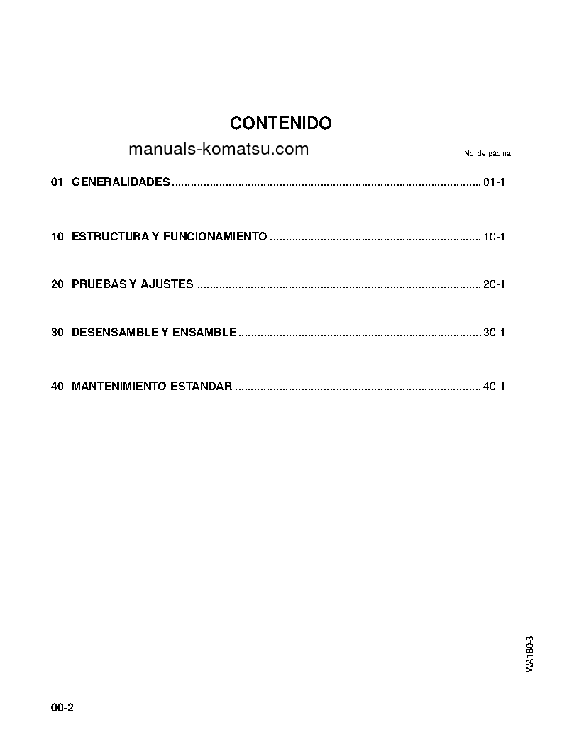 Protected: WA180-3(JPN) S/N 50001-UP Shop (repair) manual (Spanish)