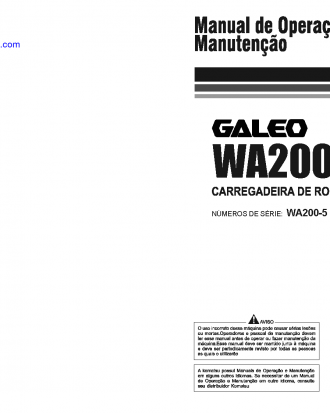 WA200-5(JPN) S/N B10001-UP Operation manual (Portuguese)