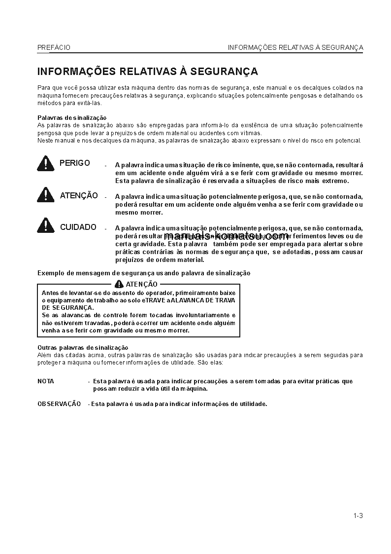 Protected: WA200-5(JPN) S/N B10001-UP Operation manual (Portuguese)