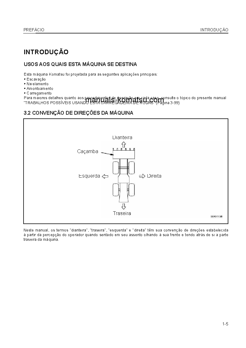 Protected: WA200-5(JPN) S/N B10001-UP Operation manual (Portuguese)