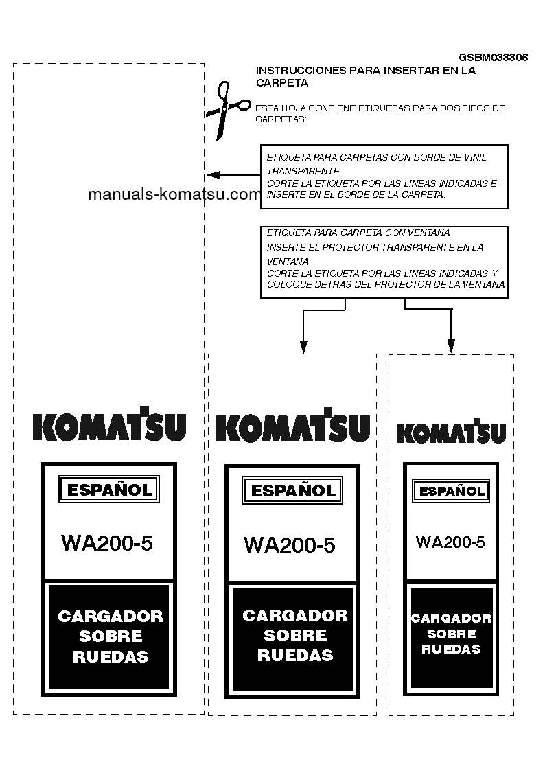 WA200L-5(JPN) S/N 65001-UP Shop (repair) manual (Spanish)