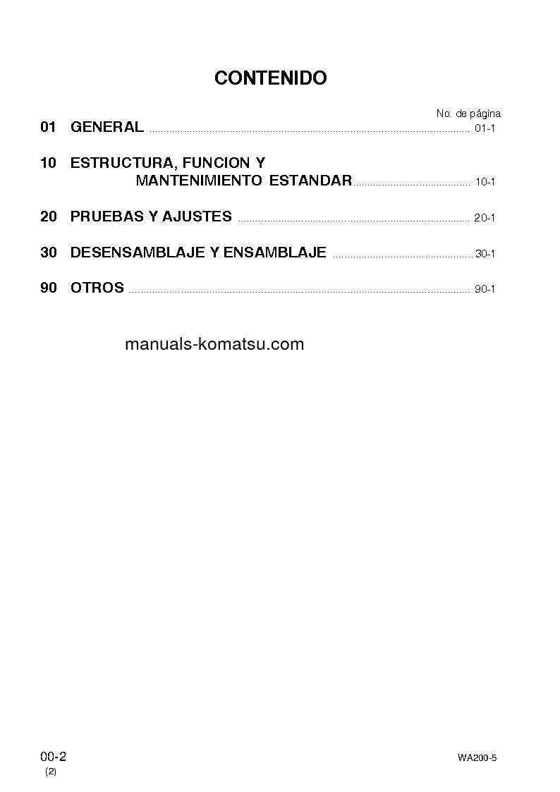 Protected: WA200L-5(JPN) S/N 65001-UP Shop (repair) manual (Spanish)