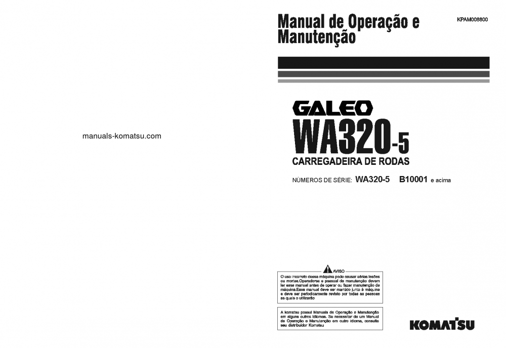 WA320-5(BRA) S/N B10001-UP Operation manual (Portuguese)