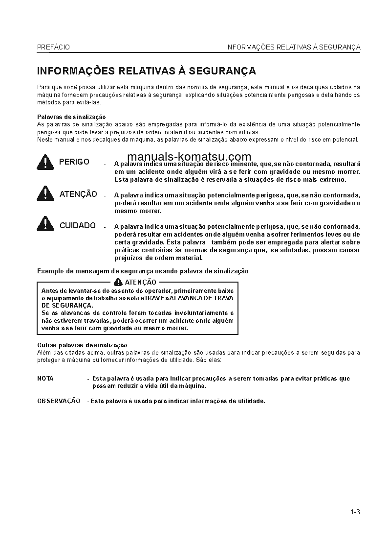 Protected: WA320-5(BRA) S/N B10001-UP Operation manual (Portuguese)