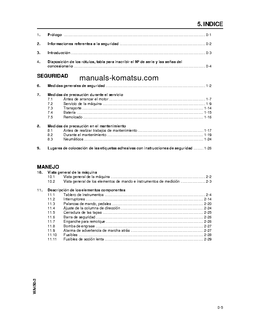 Protected: WA450-3(USA)-L S/N A30001-UP Operation manual (Spanish)