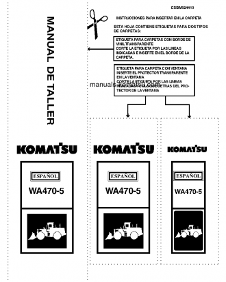 WA470-5(JPN) S/N 70001-UP Shop (repair) manual (Spanish)