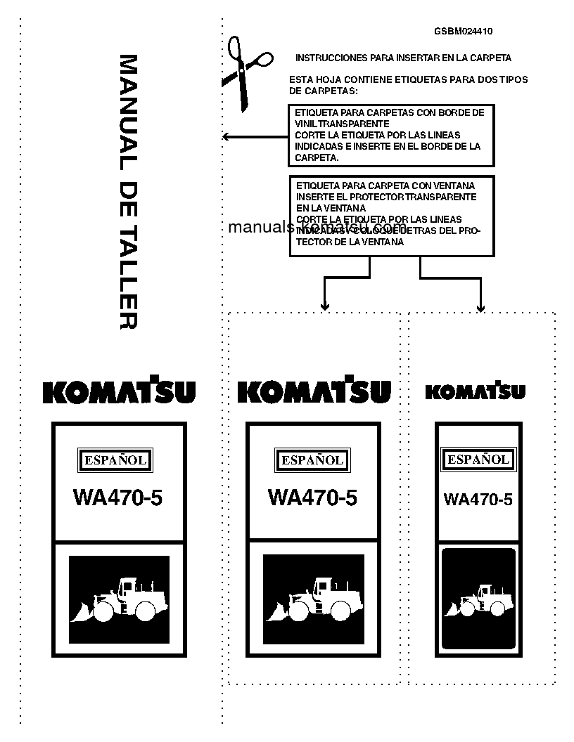 WA470-5(JPN) S/N 70001-UP Shop (repair) manual (Spanish)