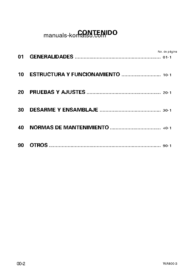 Protected: WA800-3(JPN) S/N 50001-UP Shop (repair) manual (Spanish)