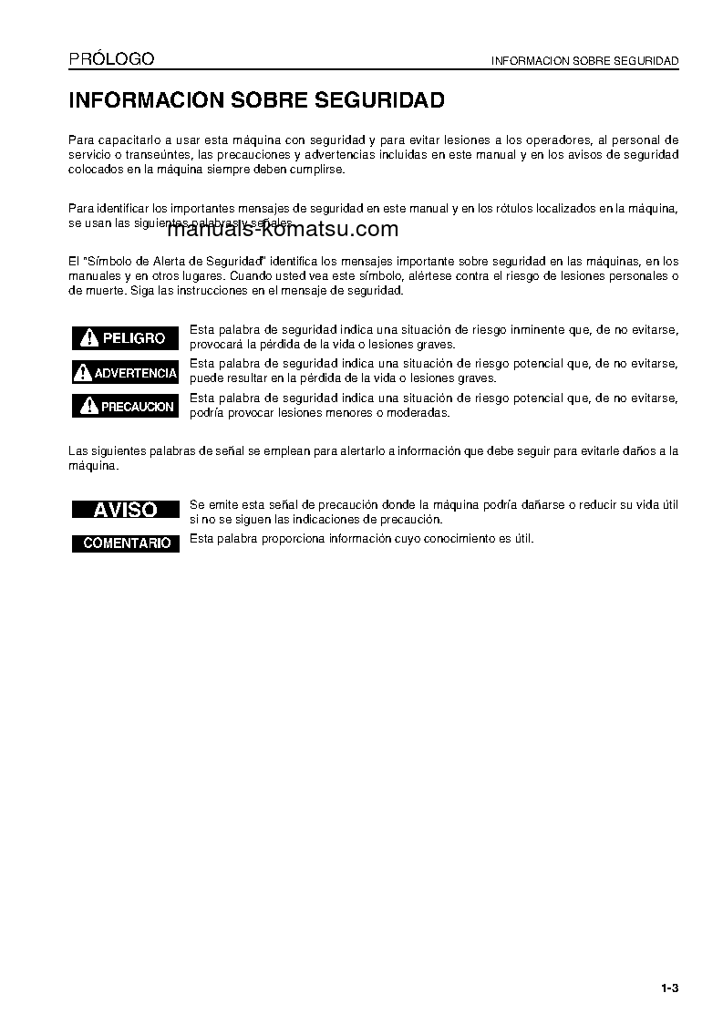 Protected: WA800-3(JPN)-E0 S/N 70019-UP Operation manual (Spanish)