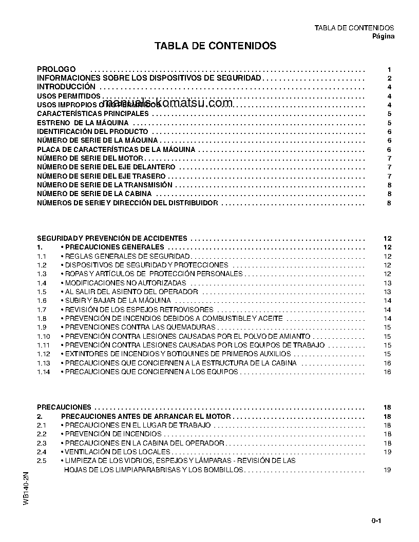 Protected: WB140-2(USA)-N S/N A20001-UP Operation manual (Spanish)