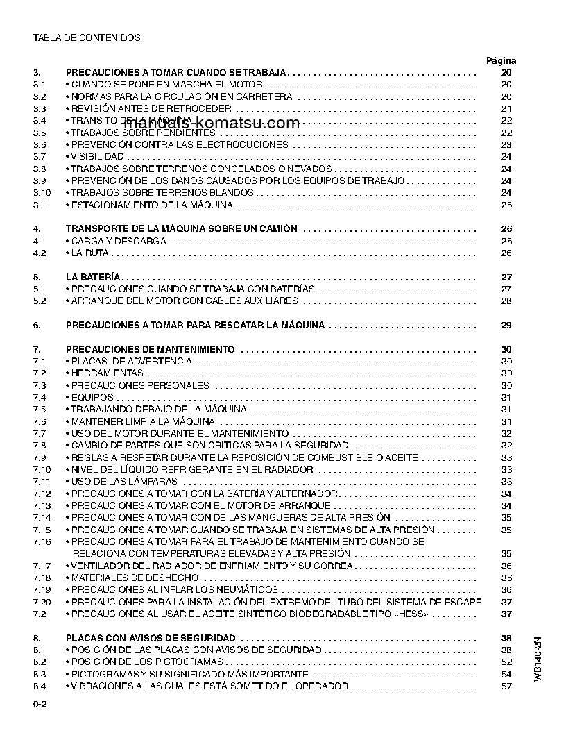 Protected: WB140-2(USA)-N S/N A20001-UP Operation manual (Spanish)