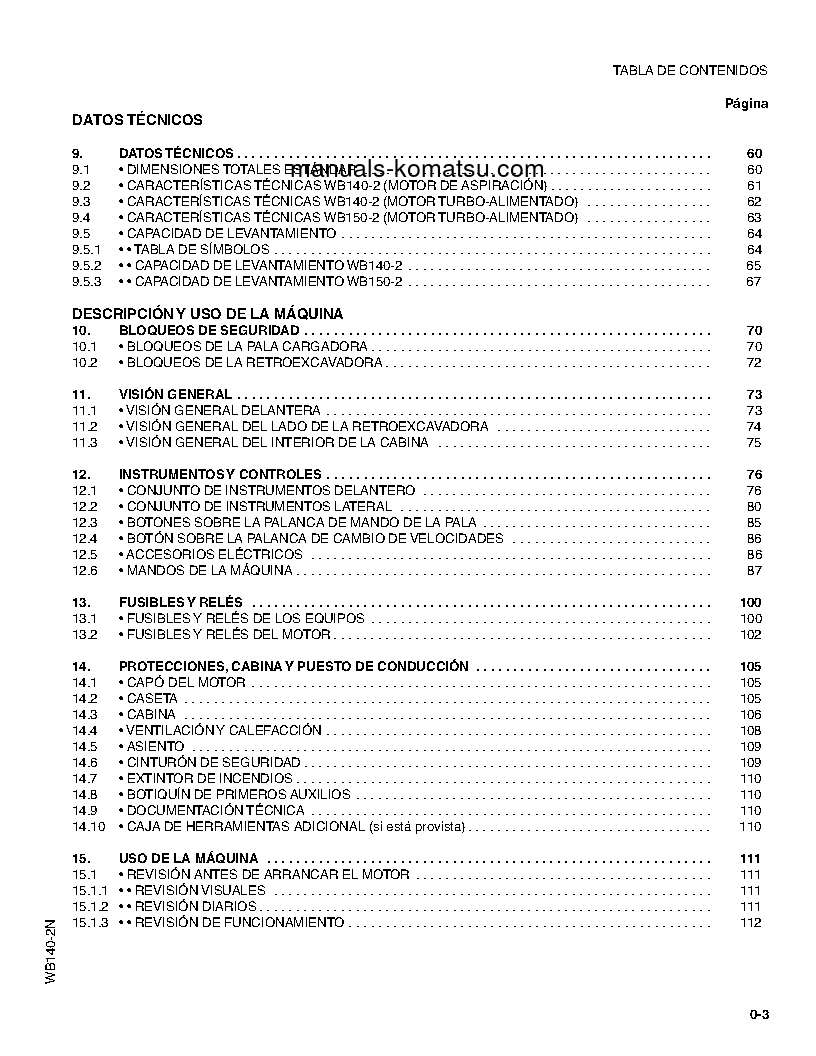 Protected: WB140-2(USA)-N S/N A20001-UP Operation manual (Spanish)