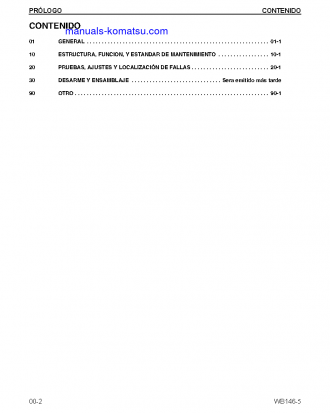 WB146-5(USA) S/N A23001-UP Shop (repair) manual (Spanish)