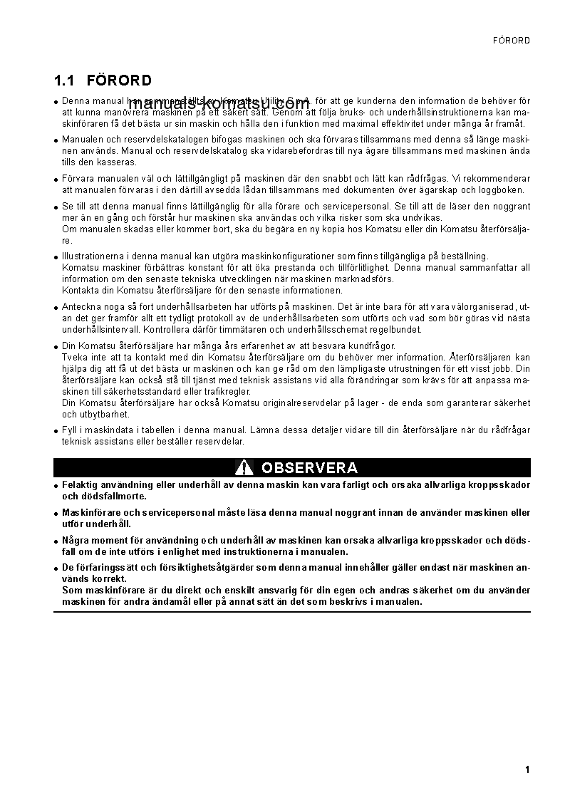 Protected: SK1020-5(ITA) S/N 37CF00126-37CF00137 Operation manual (Swedish)