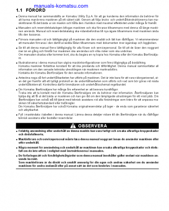 SK1020-5(ITA) S/N 37CF80018-UP Operation manual (Swedish)