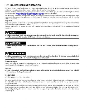 SK1020-5(ITA) S/N 37CF80018-UP Operation manual (Swedish)
