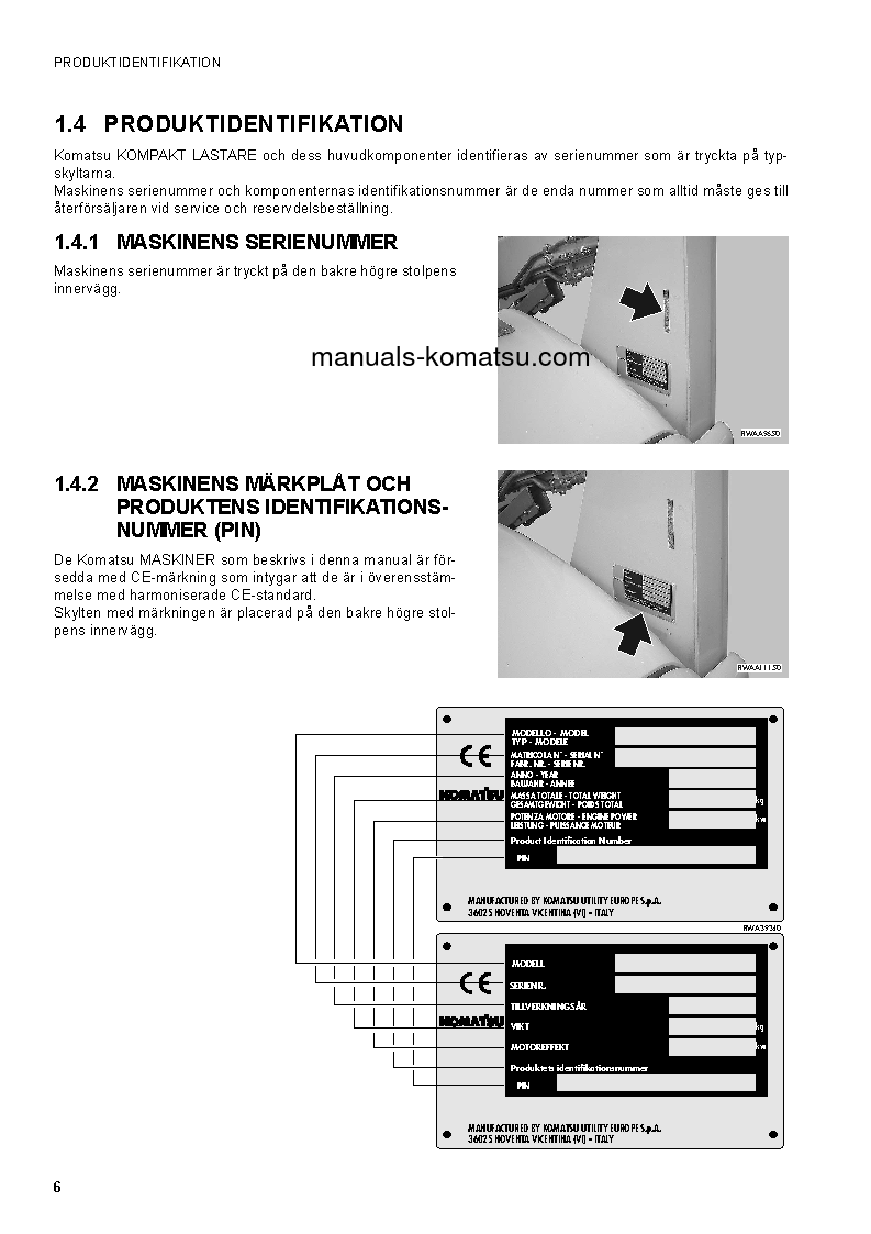 Protected: SK1020-5(ITA) S/N 37CF80018-UP Operation manual (Swedish)