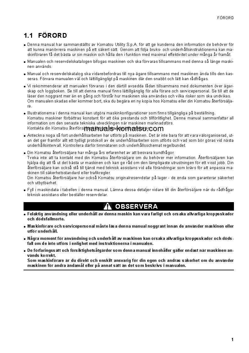 Protected: CK30-1(ITA) S/N F00003-F00187 Operation manual (Swedish)