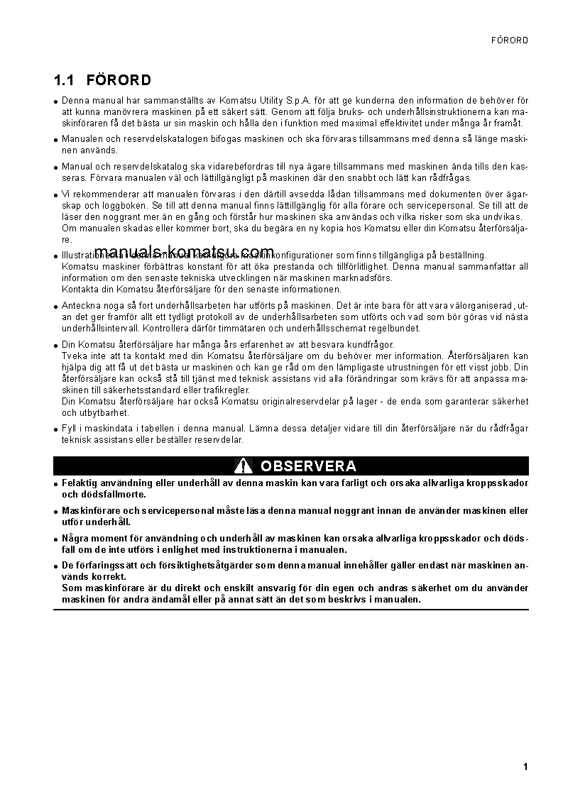 Protected: CK25-1(ITA) S/N F00003-F00070 Operation manual (Swedish)