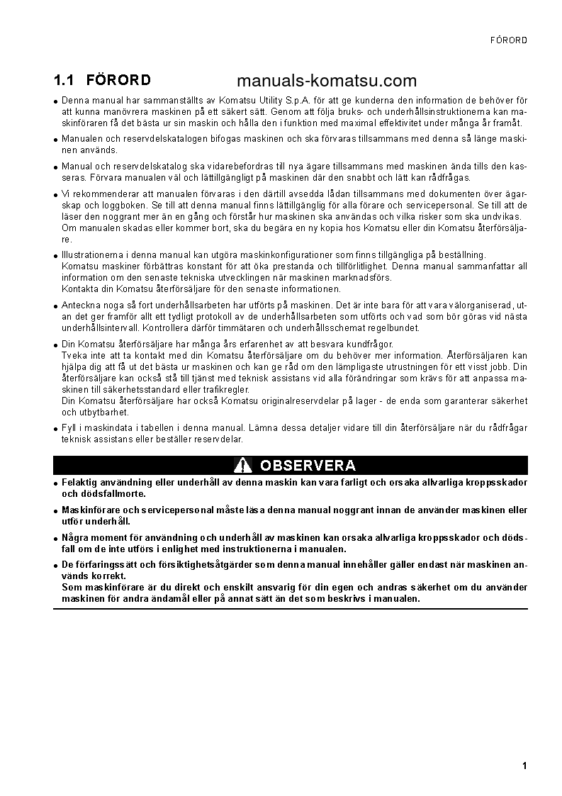 Protected: CK35-1(ITA) S/N F00003-F00054 Operation manual (Swedish)