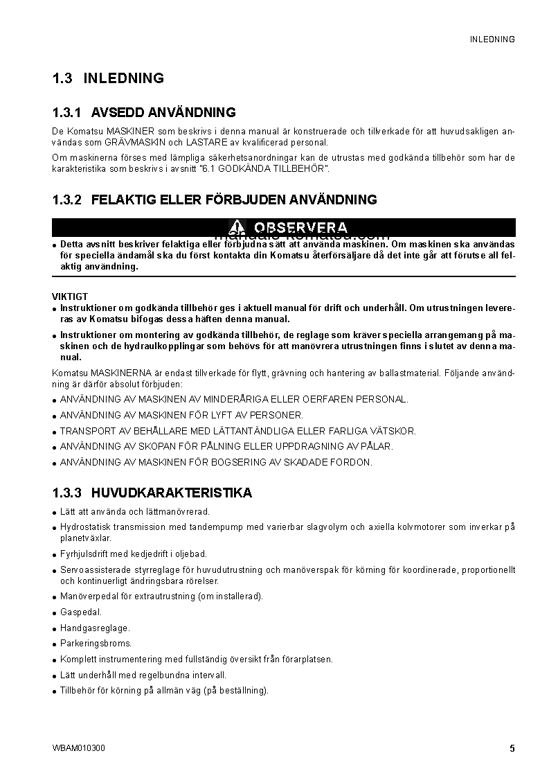 Protected: SK714-5(ITA)-/ S/N F04859-UP Operation manual (Swedish)