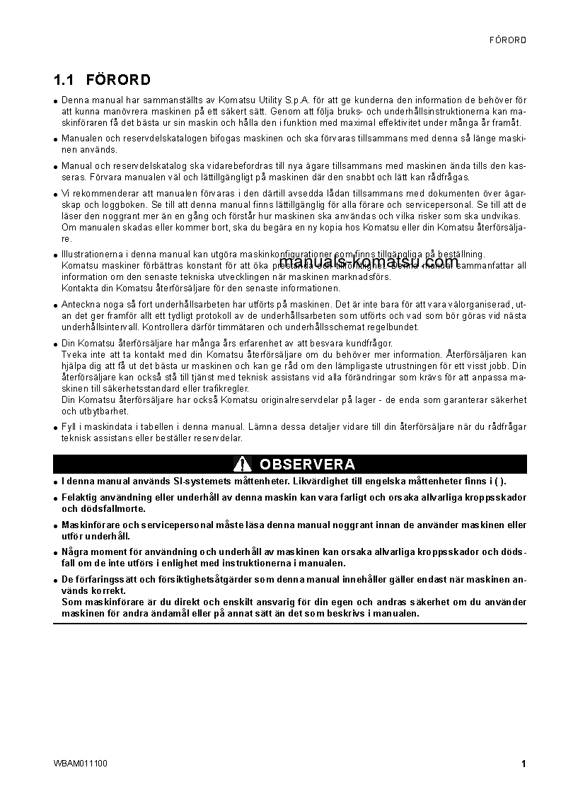 Protected: CK25-1(ITA) S/N F00092-UP Operation manual (Swedish)