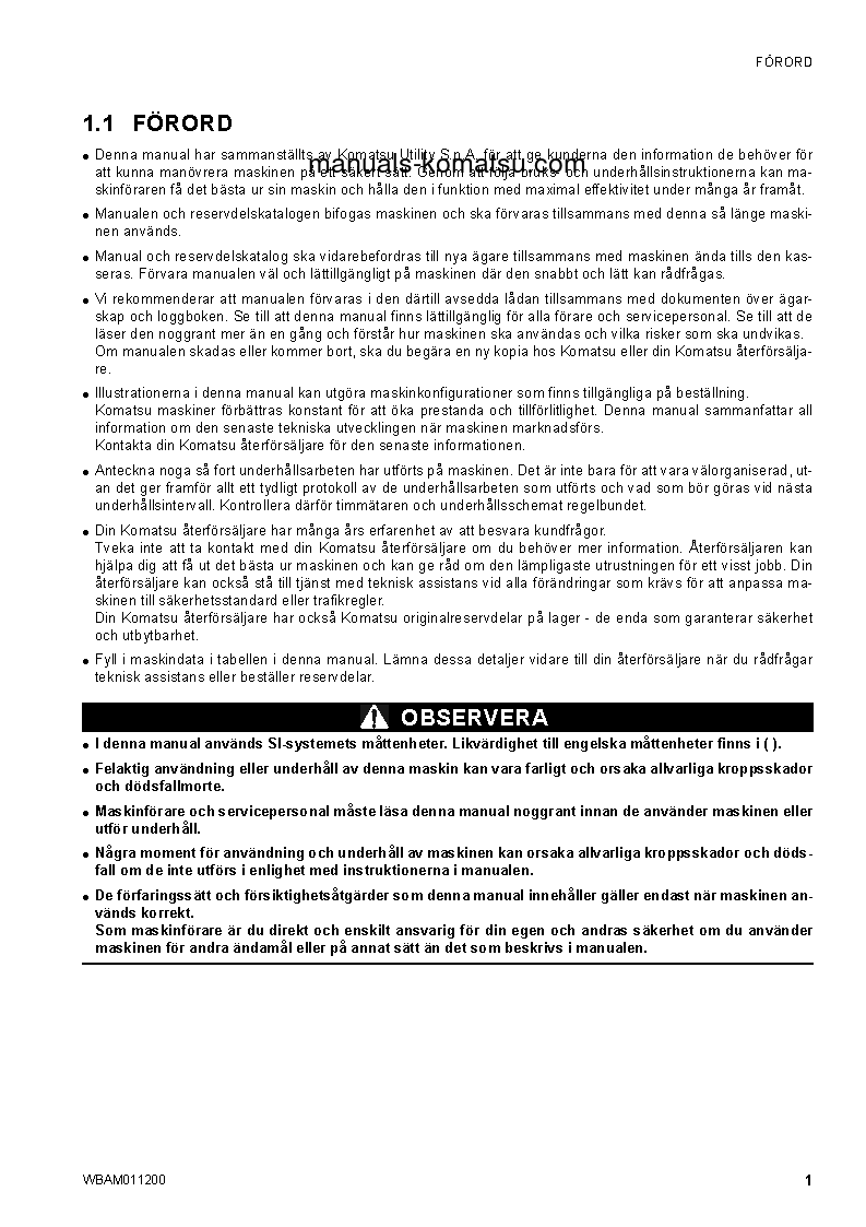 Protected: CK30-1(ITA) S/N F00211-UP Operation manual (Swedish)