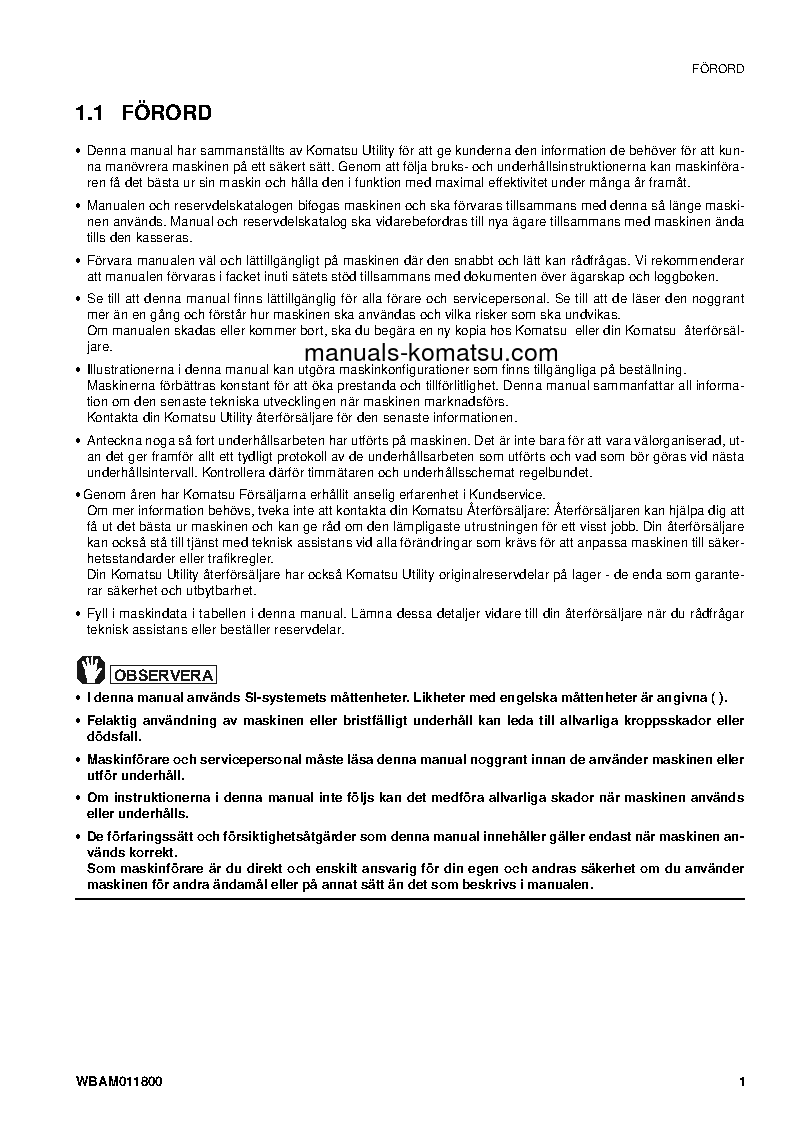 Protected: PC09-1(ITA) S/N 13959-UP Operation manual (Swedish)