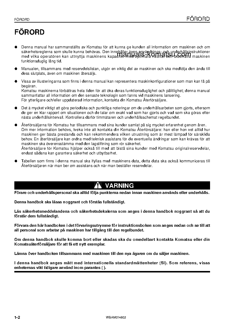 Protected: PC118MR-8(ITA) S/N F00183-UP Operation manual (Swedish)