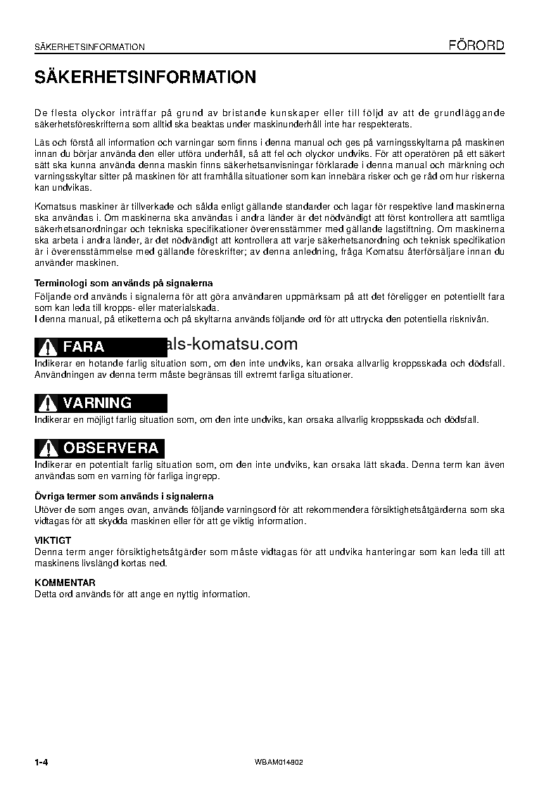 Protected: PC118MR-8(ITA) S/N F00183-UP Operation manual (Swedish)