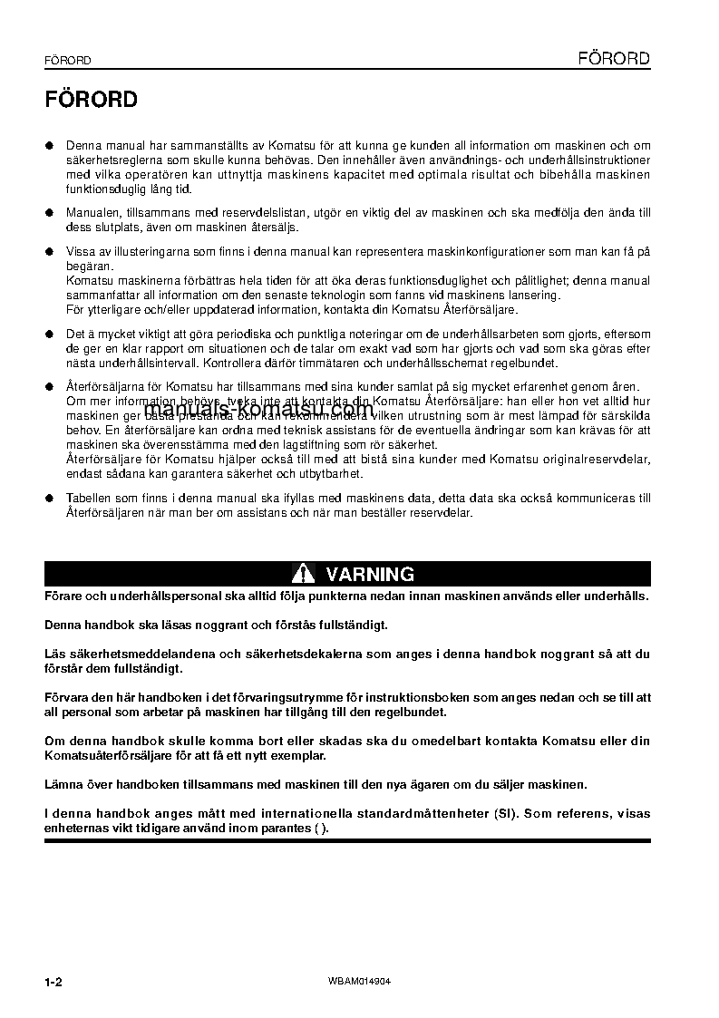 Protected: PW118MR-8(ITA) S/N F00342-UP Operation manual (Swedish)