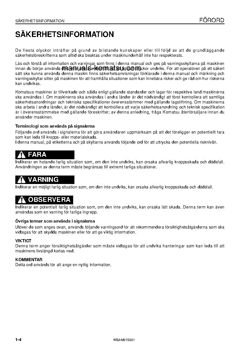 Protected: PW98MR-8(ITA) S/N F80003-UP Operation manual (Swedish)