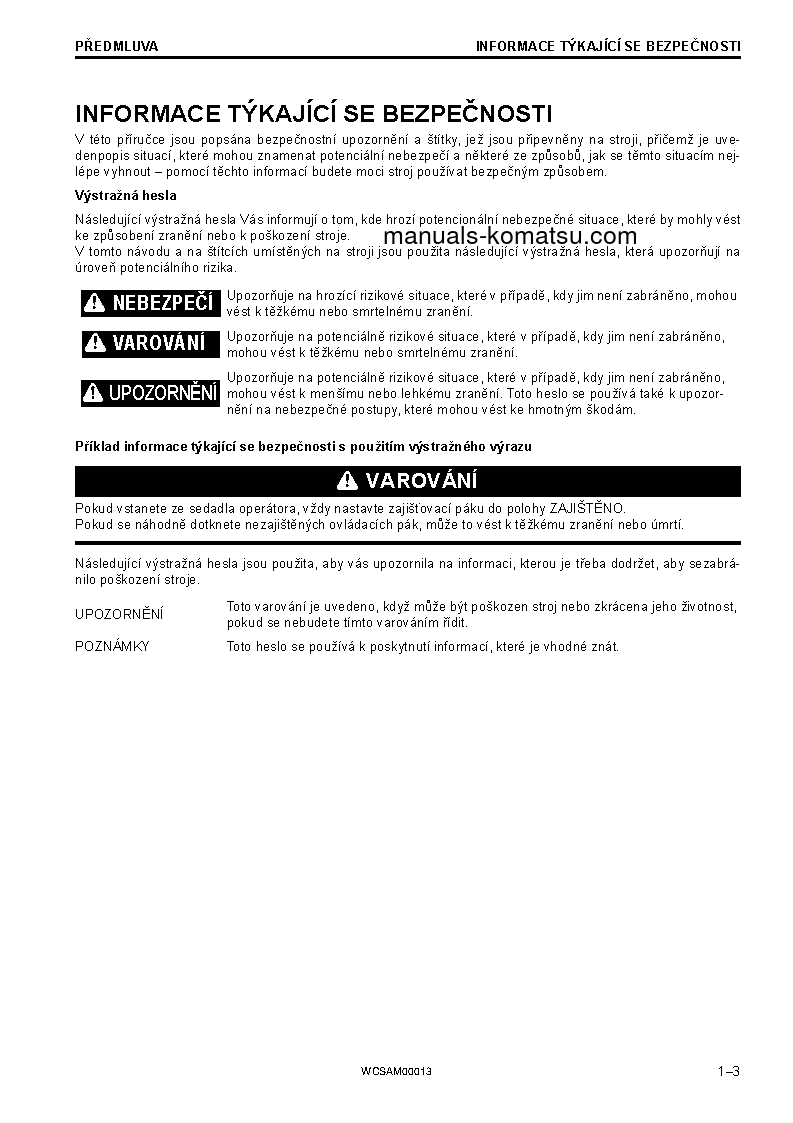 Protected: PC138US-10(ITA) S/N F40154-UP Operation manual (Czech)