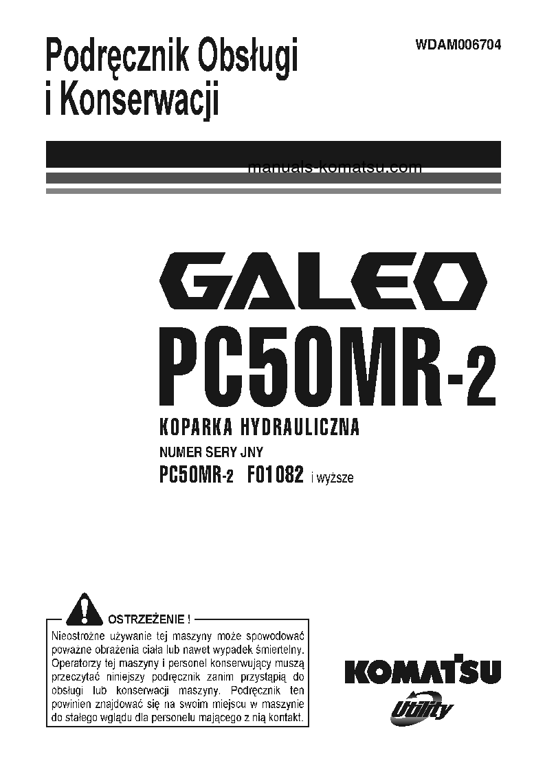 PC50MR-2(ITA) S/N F00103-F01081 Operation manual (Polish)