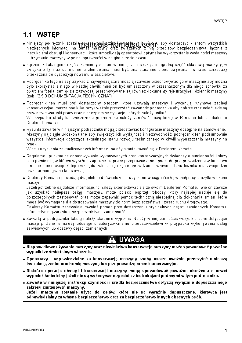 Protected: WB93S-5(ITA)-TIER 3 S/N F20426-UP Operation manual (Polish)