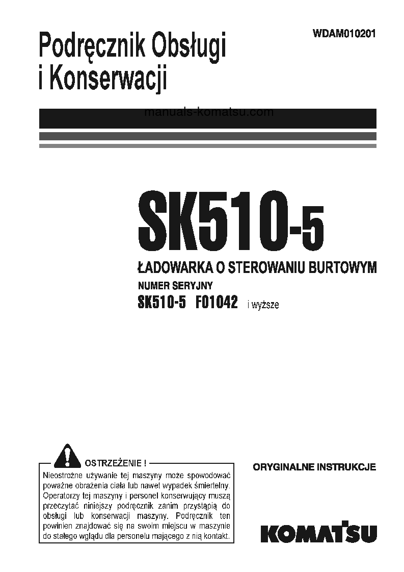 SK510-5(ITA) S/N F01042-UP Operation manual (Polish)