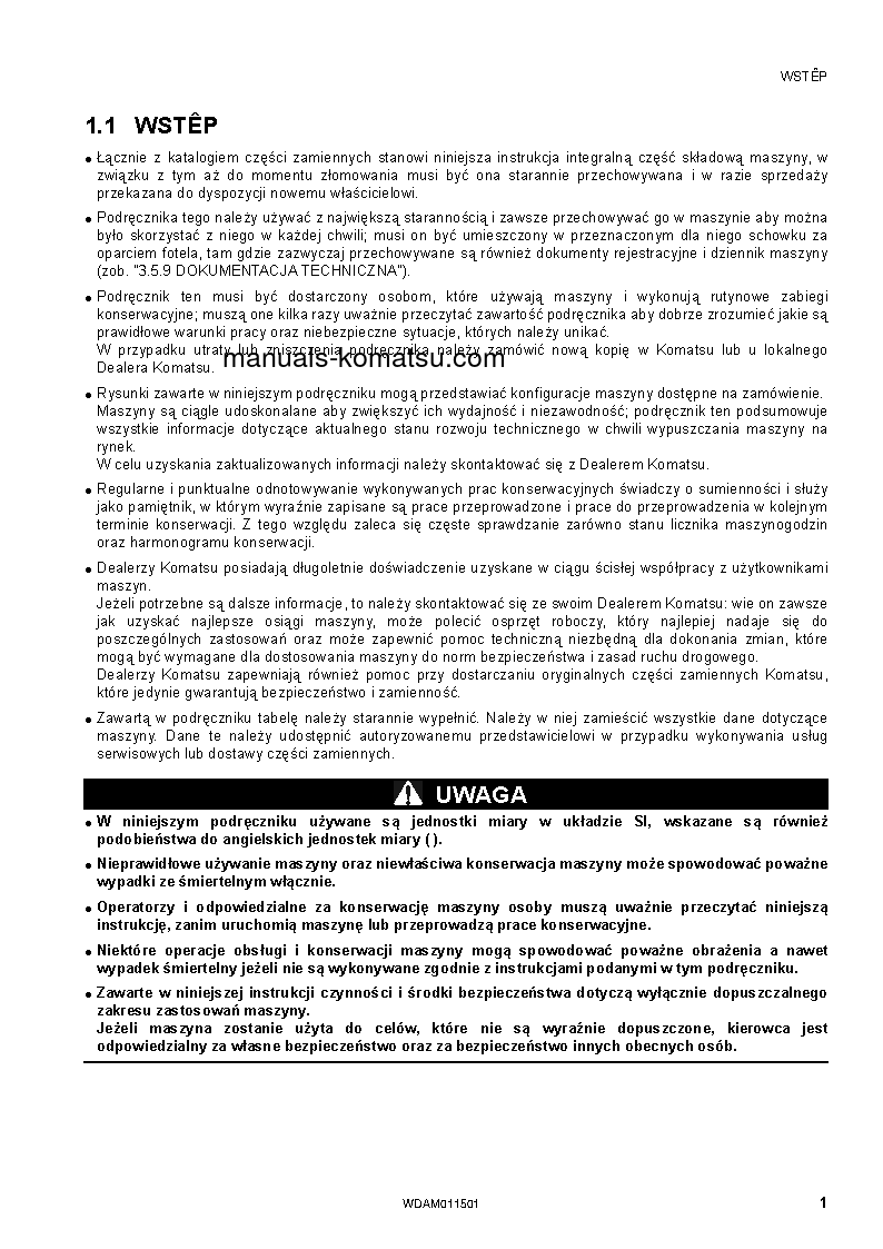 Protected: WB97R-5(ITA)-TIER 3 S/N F80278-F80278 Operation manual (Polish)