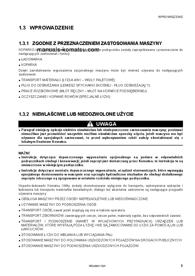 Protected: WB97R-5(ITA)-TIER 3 S/N F80278-F80278 Operation manual (Polish)