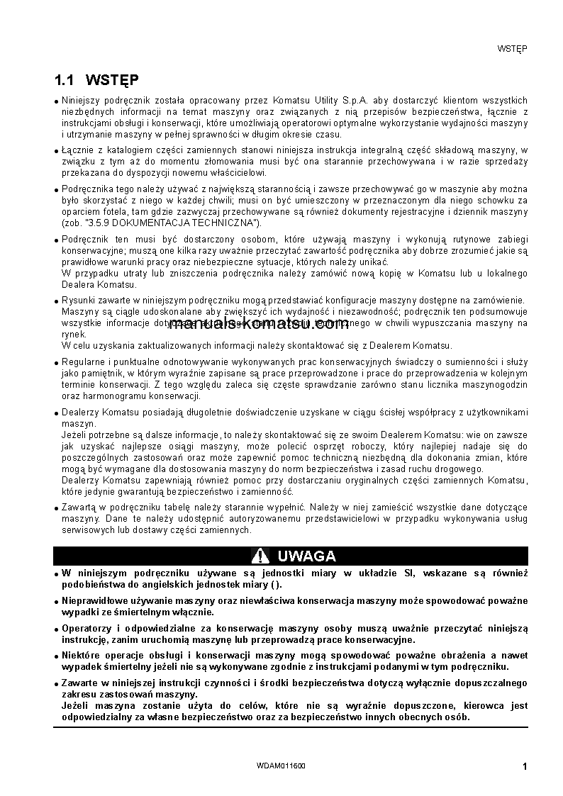 Protected: WB93S-5(ITA)-TIER 3 S/N F20466-UP Operation manual (Polish)