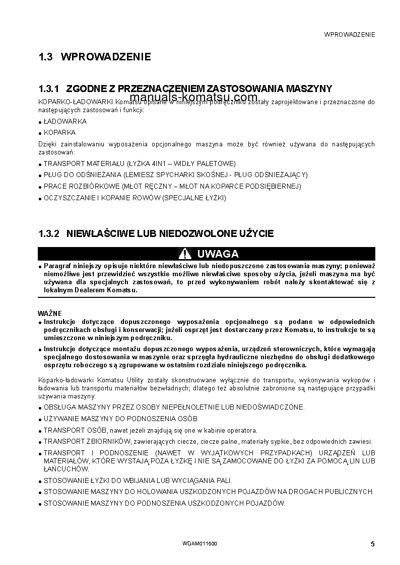 Protected: WB93S-5(ITA)-TIER 3 S/N F20466-UP Operation manual (Polish)