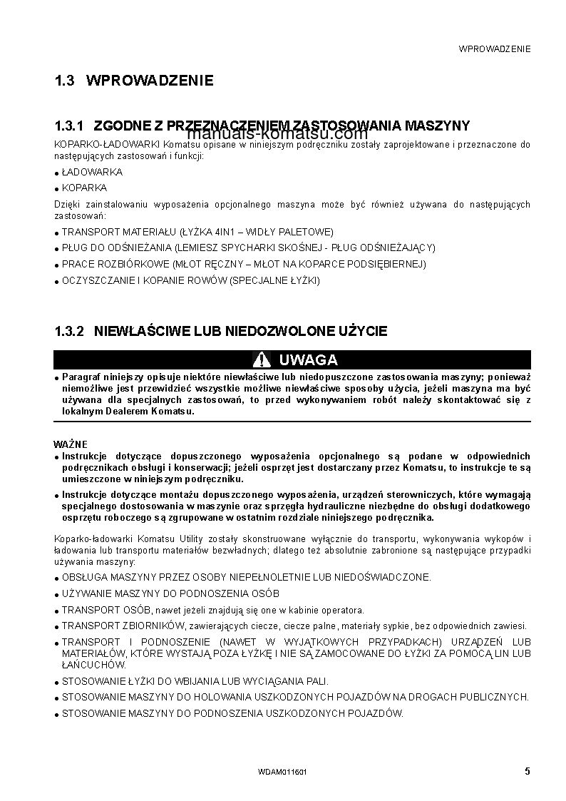 Protected: WB93S-5(ITA)-TIER 3 S/N F20512-F20512 Operation manual (Polish)