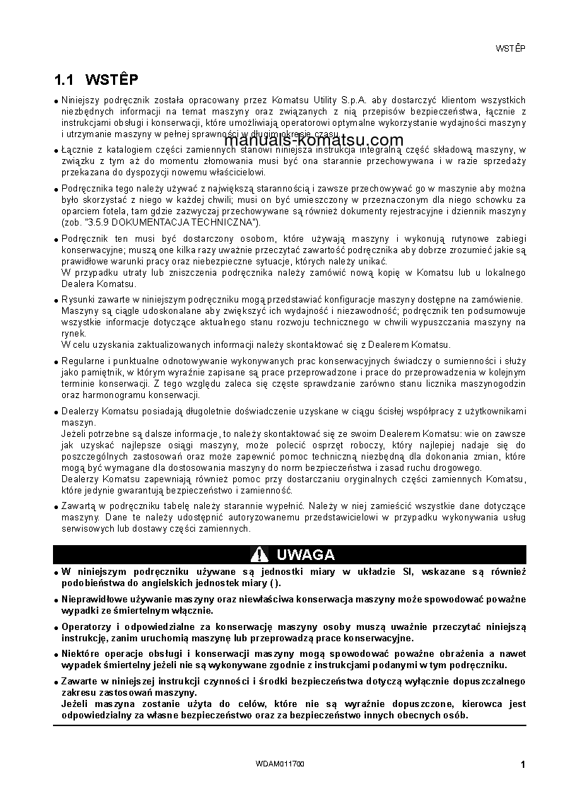 Protected: WB97S-5(ITA)-TIER 3 S/N F30451-UP Operation manual (Polish)