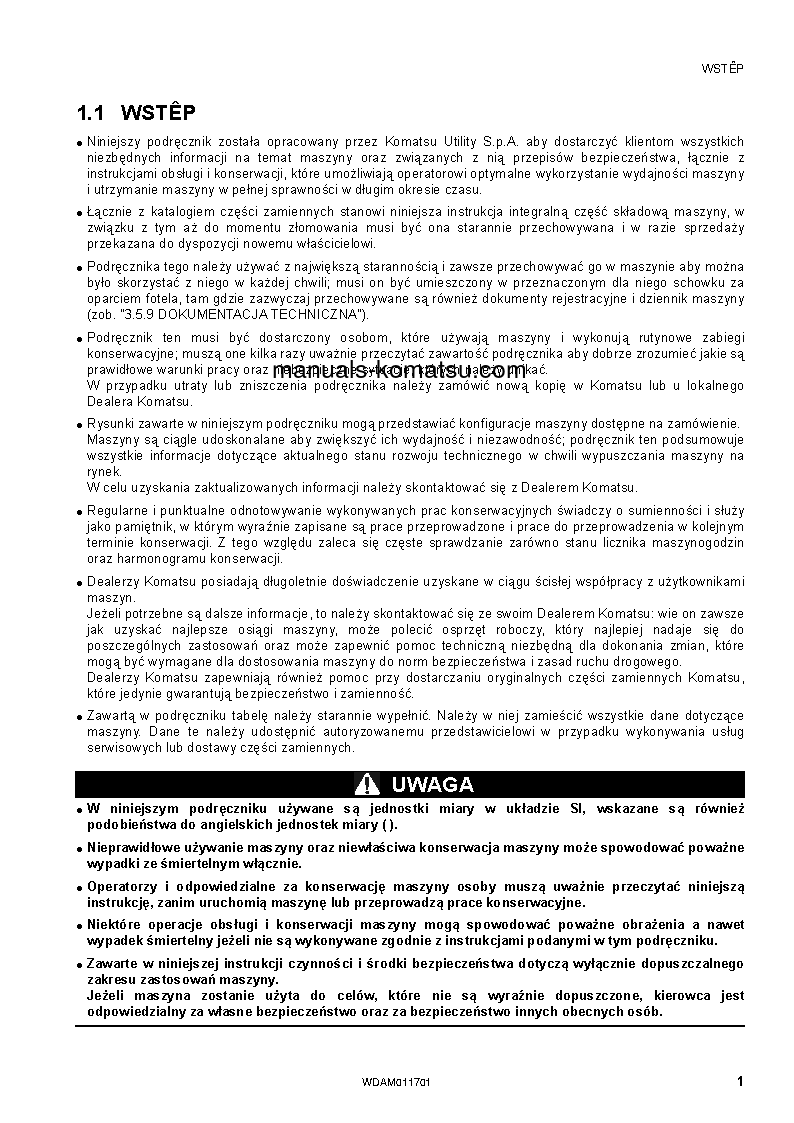 Protected: WB97S-5(ITA)-TIER 3 S/N F30605-F30605 Operation manual (Polish)