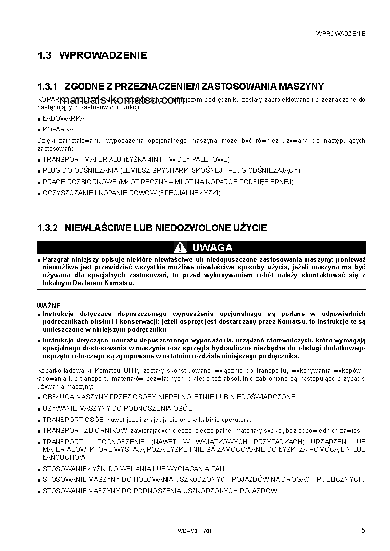 Protected: WB97S-5(ITA)-TIER 3 S/N F30605-F30605 Operation manual (Polish)