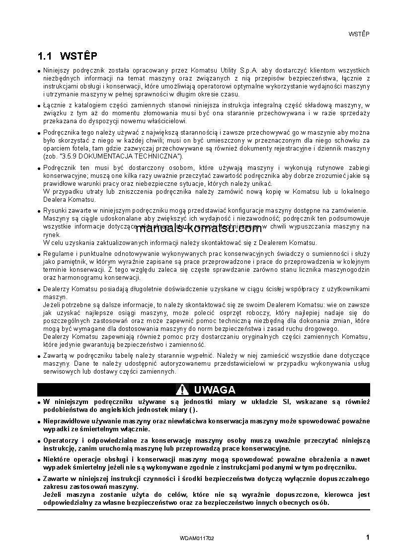 Protected: WB97S-5(ITA)-TIER 3 S/N F30986-UP Operation manual (Polish)