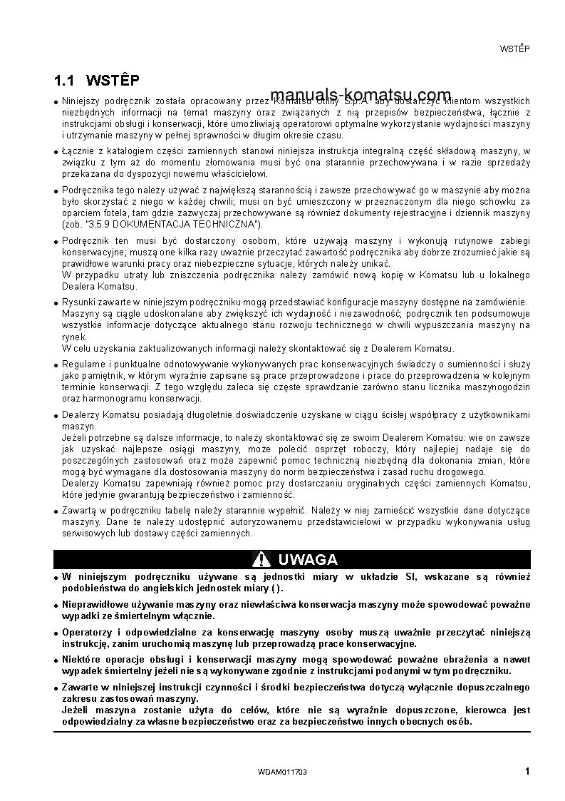 Protected: WB97S-5(ITA)-TIER 3 S/N F31068-UP Operation manual (Polish)