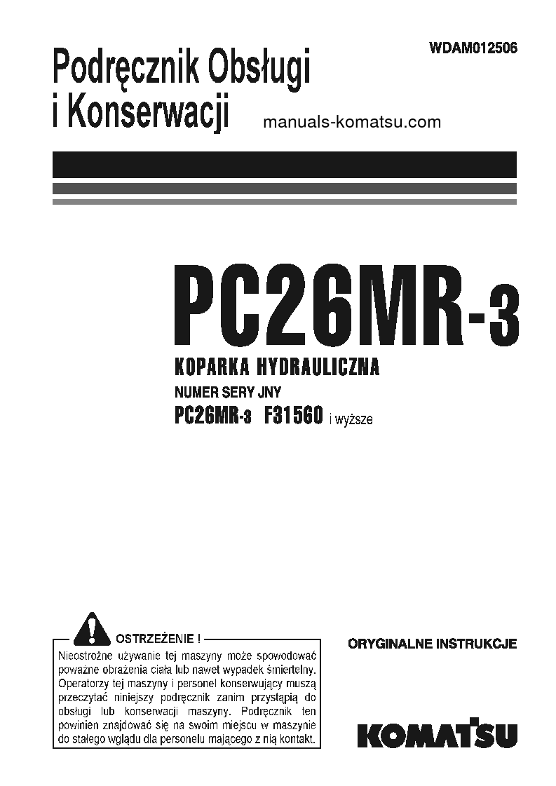 PC26MR-3(ITA) S/N F31560-UP Operation manual (Polish)