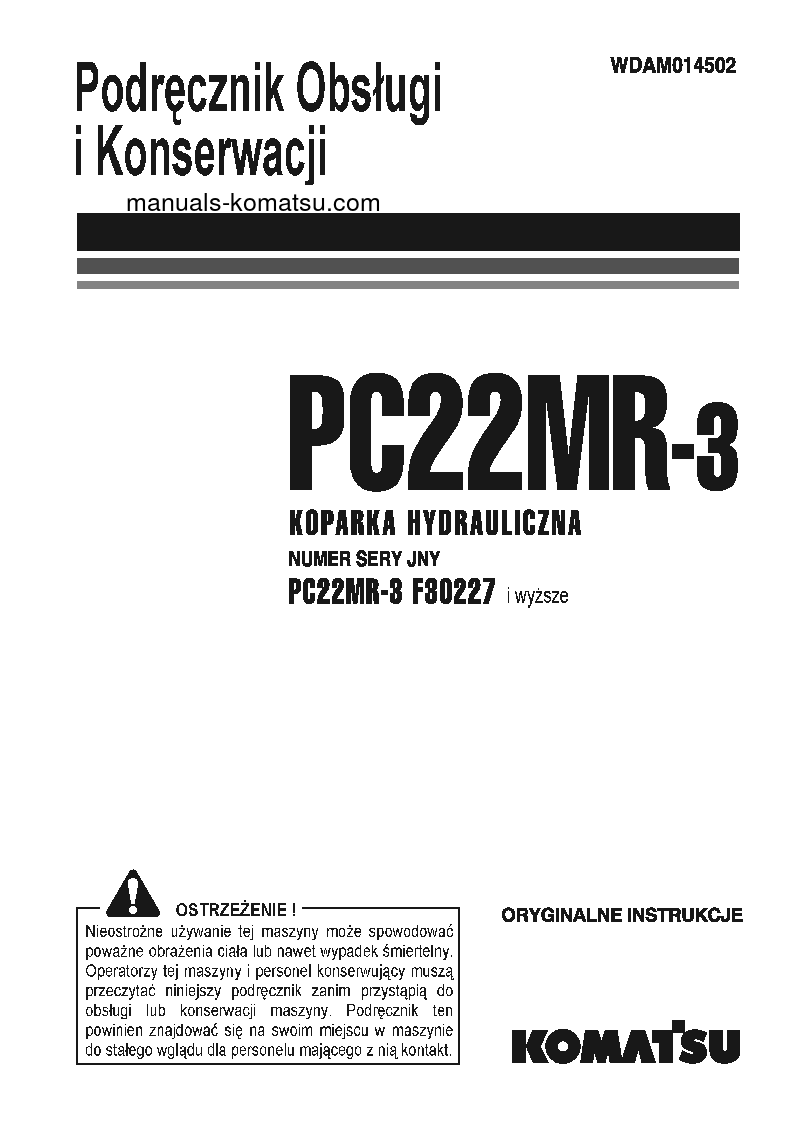 PC22MR-3(ITA) S/N F30227-UP Operation manual (Polish)